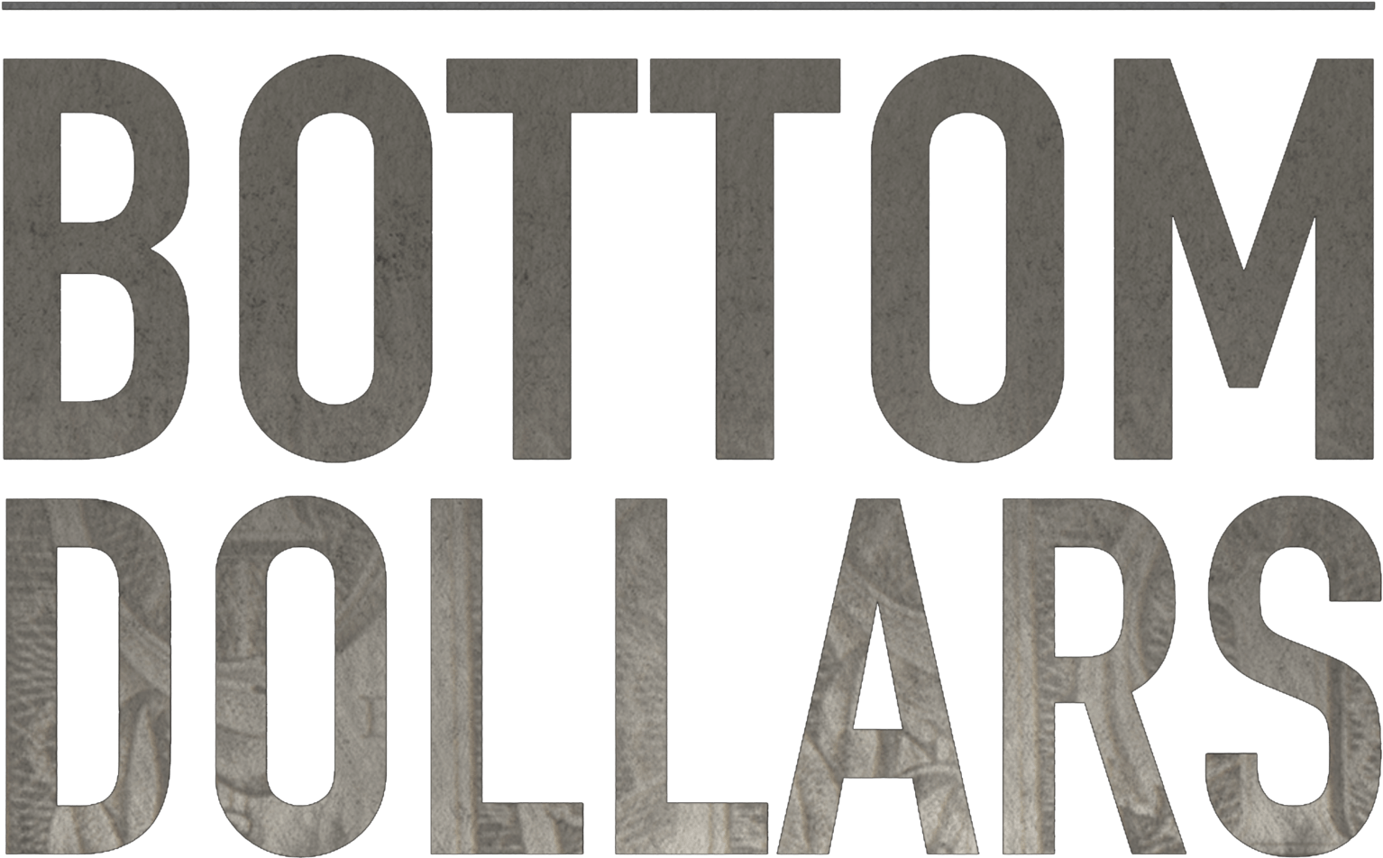White Bottom Dollars Logo On Transparent - Signage (1909x1200), Png Download