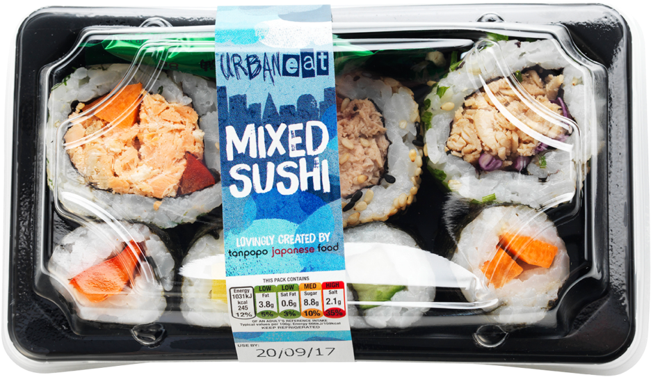 Mixed Sushi Roll Lunch Box - Urban Eat (1024x670), Png Download
