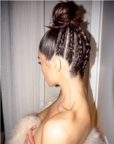 10 Times Celebrity Hairstylist Justine Marjan Gave - Chignon Avec Tresse Coller (800x500), Png Download