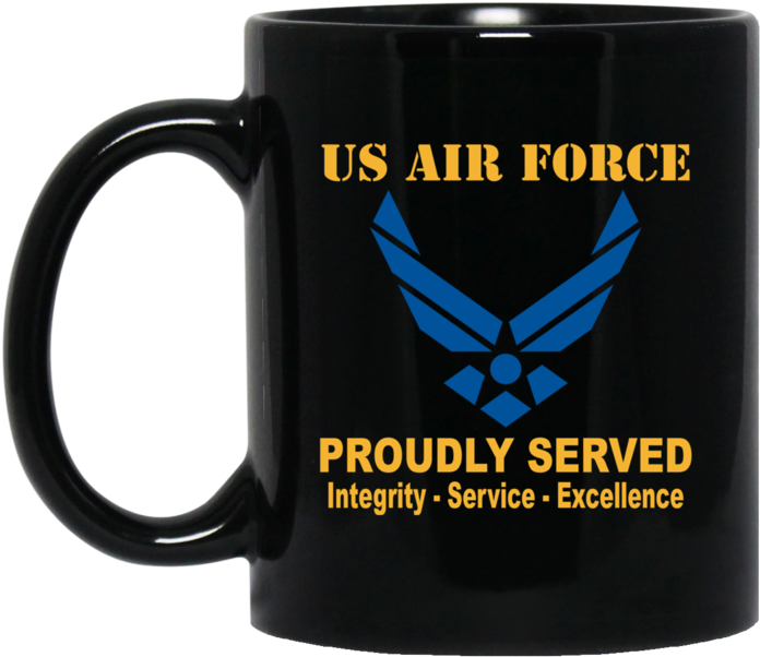 Us Air Force Logo Black Mug 11 Oz - Air Force (700x700), Png Download