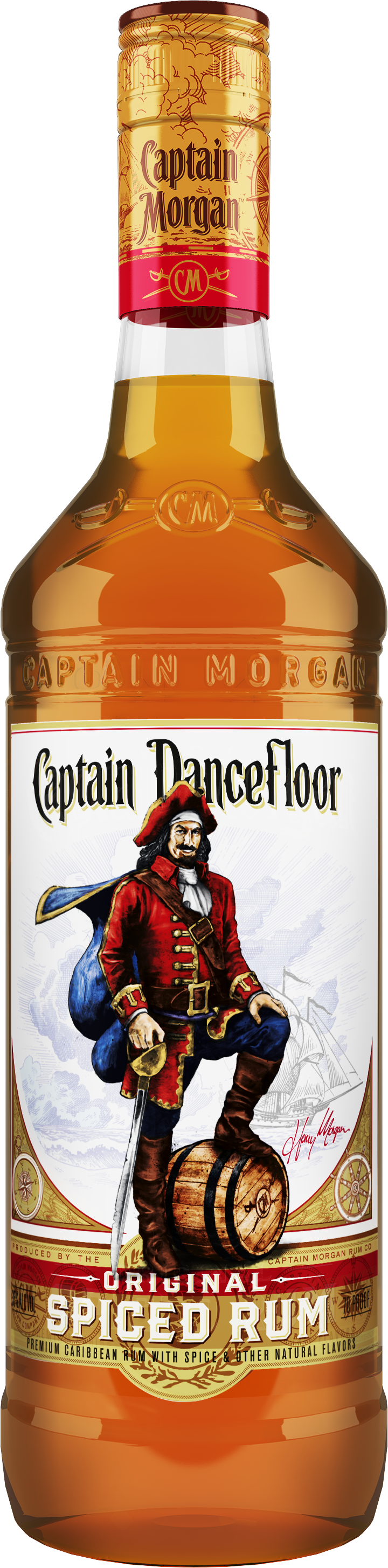 08607 Cm 4 Dancefloor Bottle - Captain Morgan New Label (720x2910), Png Download