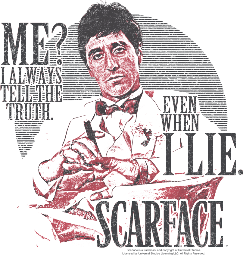 Scarface Truth Men's Crewneck Sweatshirt - Poster (839x905), Png Download