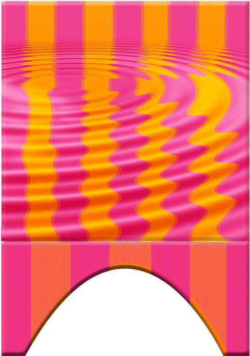 Headboard Pink Orange Water Ripple Size - Arch (500x711), Png Download