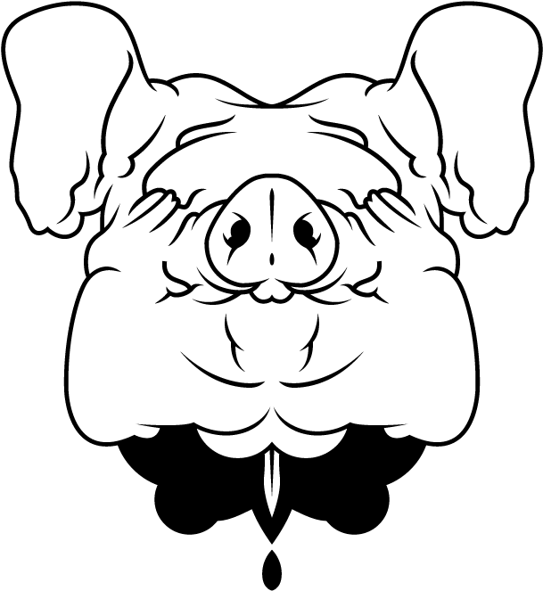 Drawn Pig Face - Dead Pig Head Clip Art (700x700), Png Download