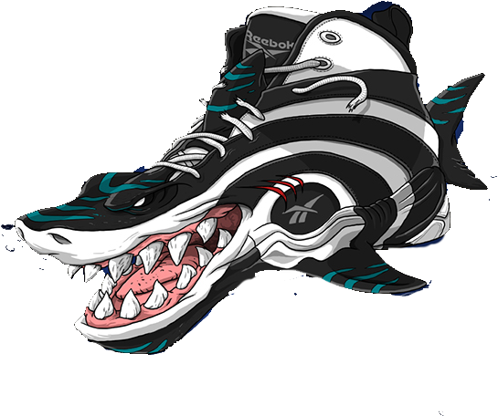 Clip Transparent Library Art Reebok Air Jordan Sharks - Sneaker Art (600x600), Png Download