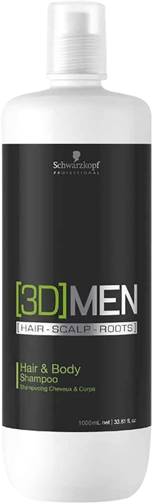 Schwarzkopf [3d]men Hair & Body Shampoo 1000ml - Bottle (1200x1200), Png Download