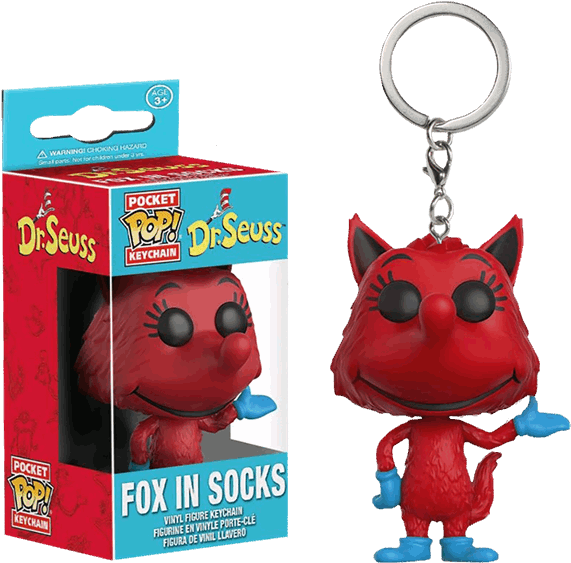 Fox In Socks Pocket Pop Keychain - Fox In Socks Keyring (600x600), Png Download