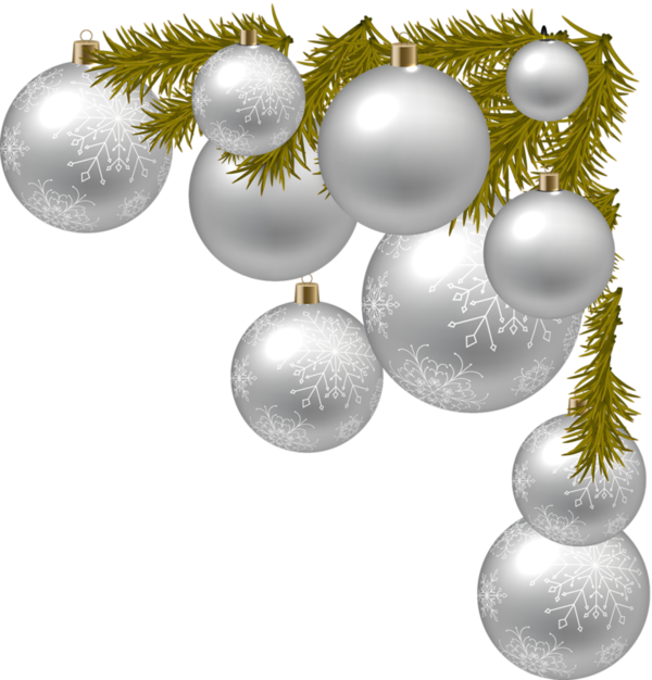 Noel Bordures Christmas Clipart, Christmas Images, - Silver Christmas Decor Png (600x626), Png Download