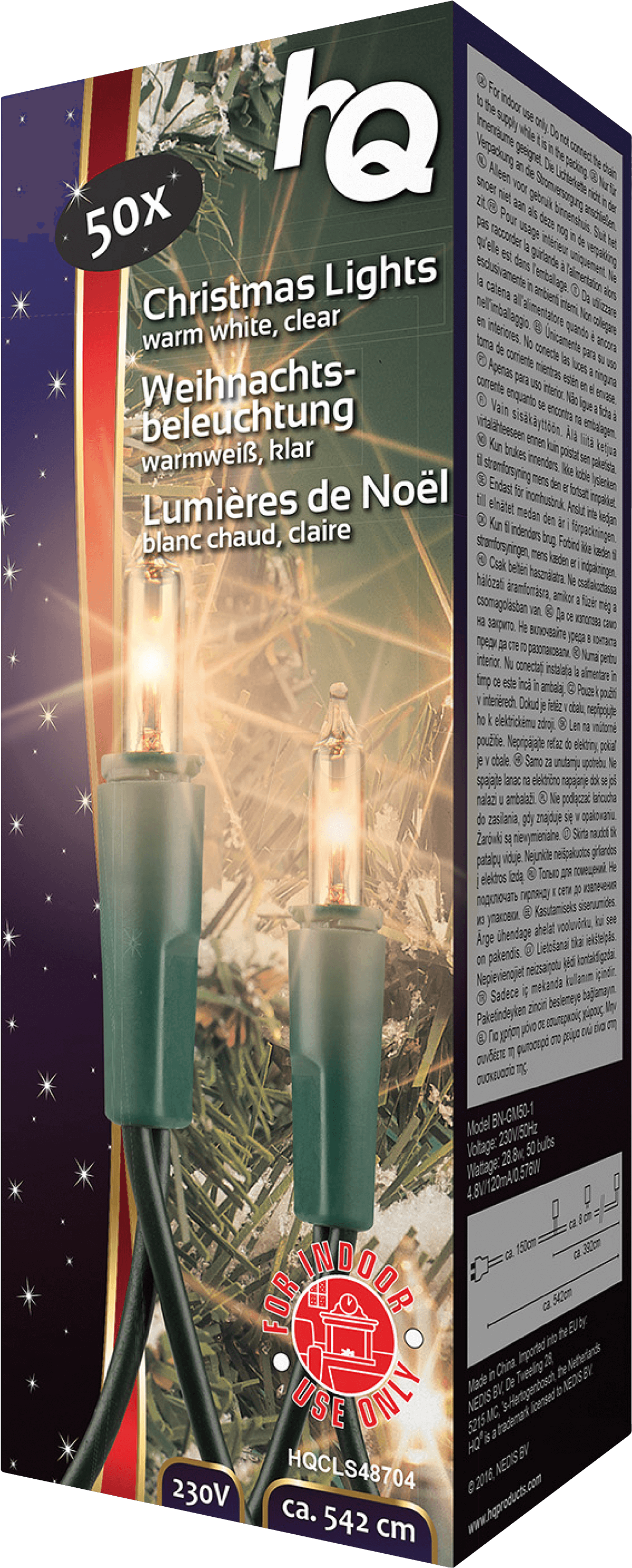 Christmas Light 50 Incandescent Hq Hqcls48704 - Christmas Lights (1396x3000), Png Download