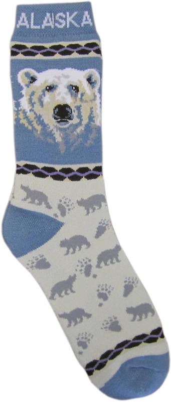 Polar Bear Face Towel Socks - Sock (800x800), Png Download