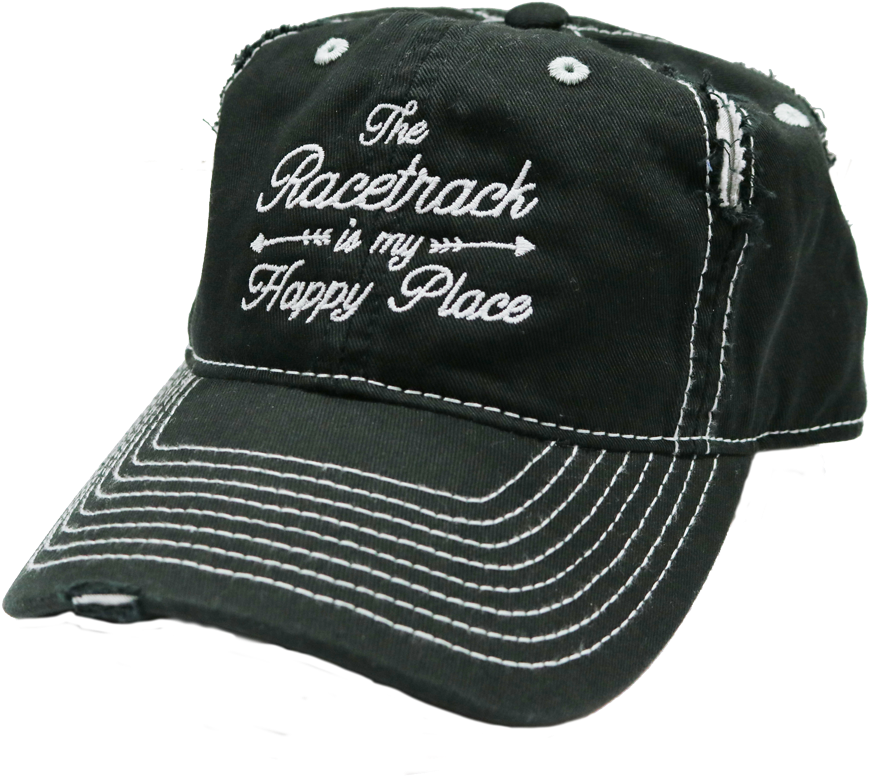 The Racetrack Is My Happy Place™ Embroidered Hat (1000x1000), Png Download