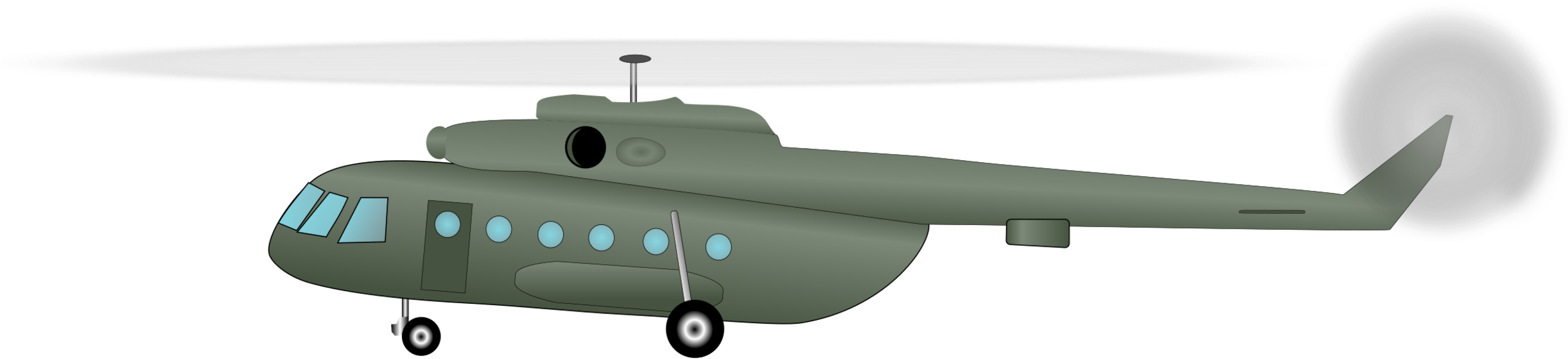 Military Helicopter Mil Mi-17 Aircraft Airplane - Mi 17 Side View (2500x750), Png Download