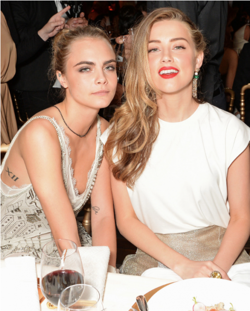 La Modelo Y La Actriz Mantendrían Un Romance - Cara Delevingne And Amber Heard (1140x640), Png Download