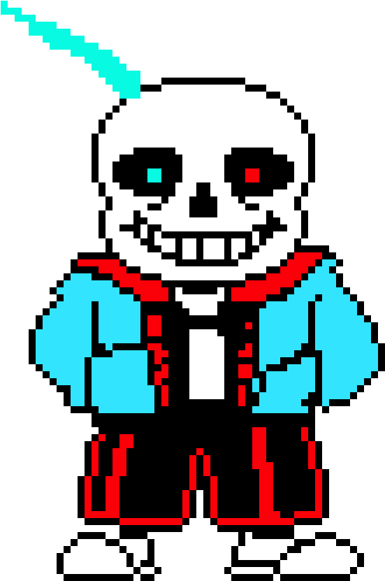 Blue Flame Sans - Art Sans Undertale Pixel Fan (880x840), Png Download