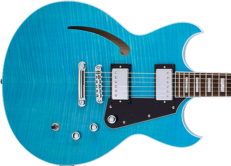Reverend Manta Ray Hb Sky Blue Flame Maple - Electric Guitar (800x600), Png Download