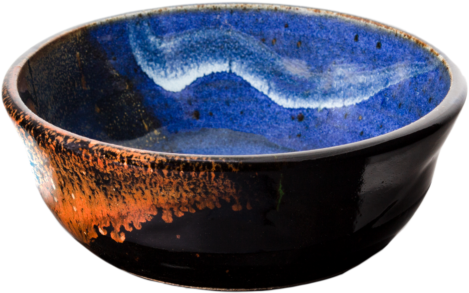 Cereal Bowl Handmade Pottery Cobalt Blue & Brown 3/4 - Ceramic (1920x1280), Png Download