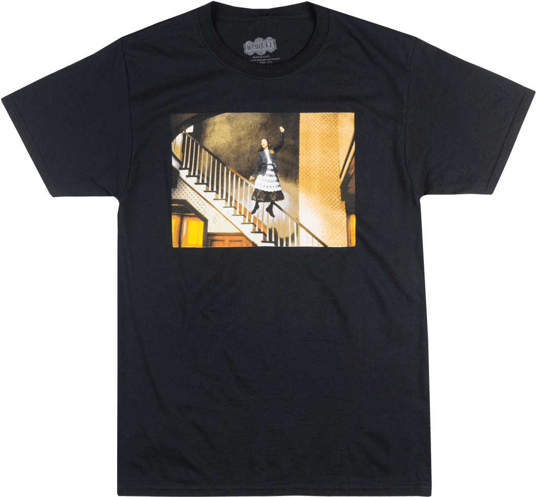 Beetlejuice Lydia Jump In The Line T-shirt Mens Black - Active Shirt (1114x1000), Png Download