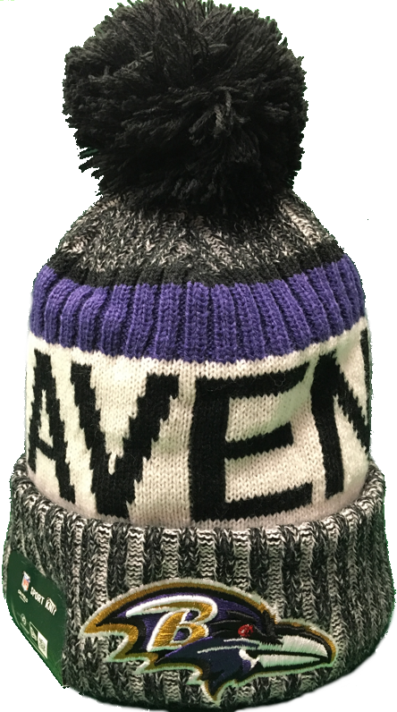 Baltimore Ravens Nfl 17 Sideline Pom Toque More Than - Knit Cap (444x796), Png Download