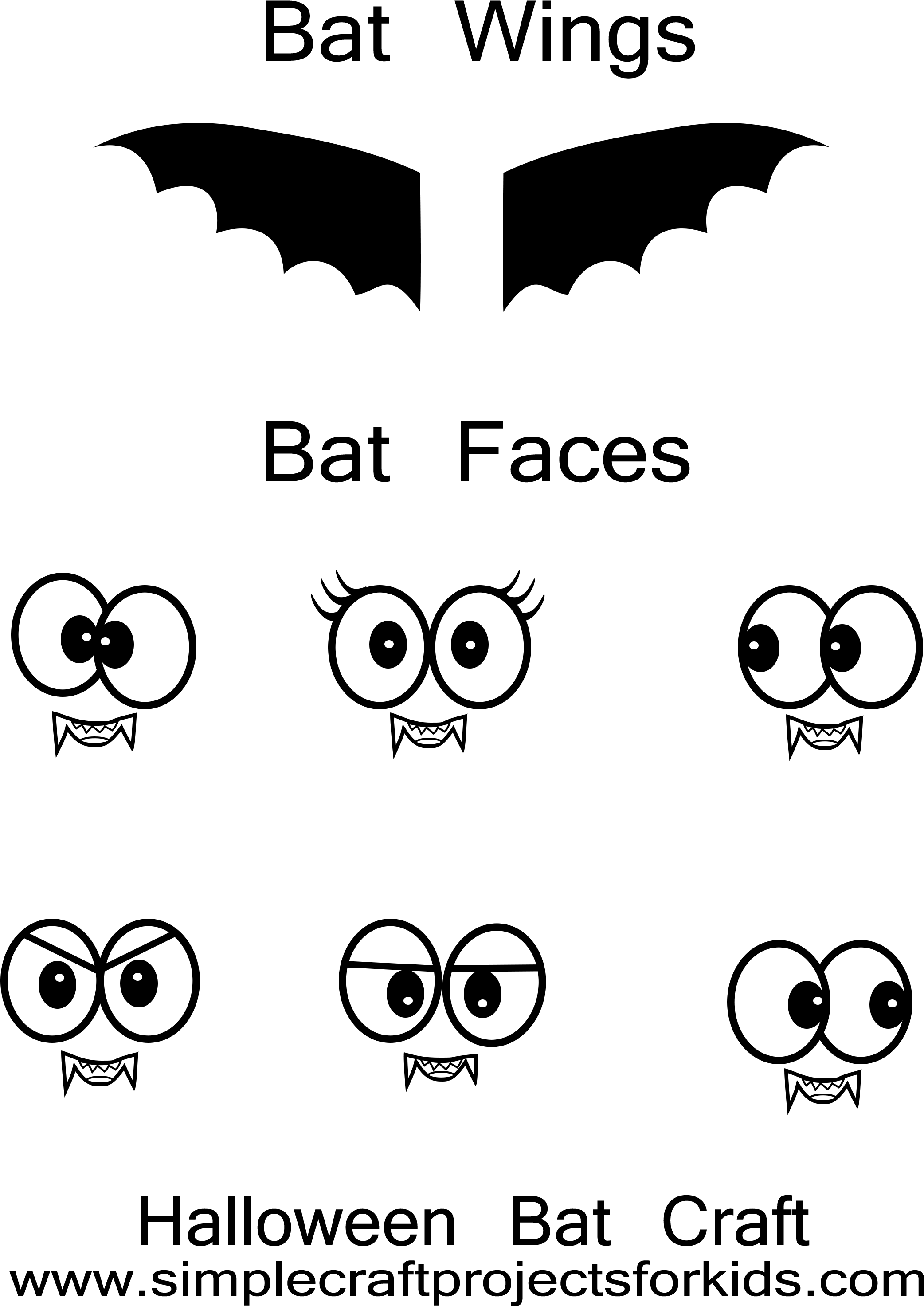 Halloween Bat Craft - Illustration (2550x3300), Png Download