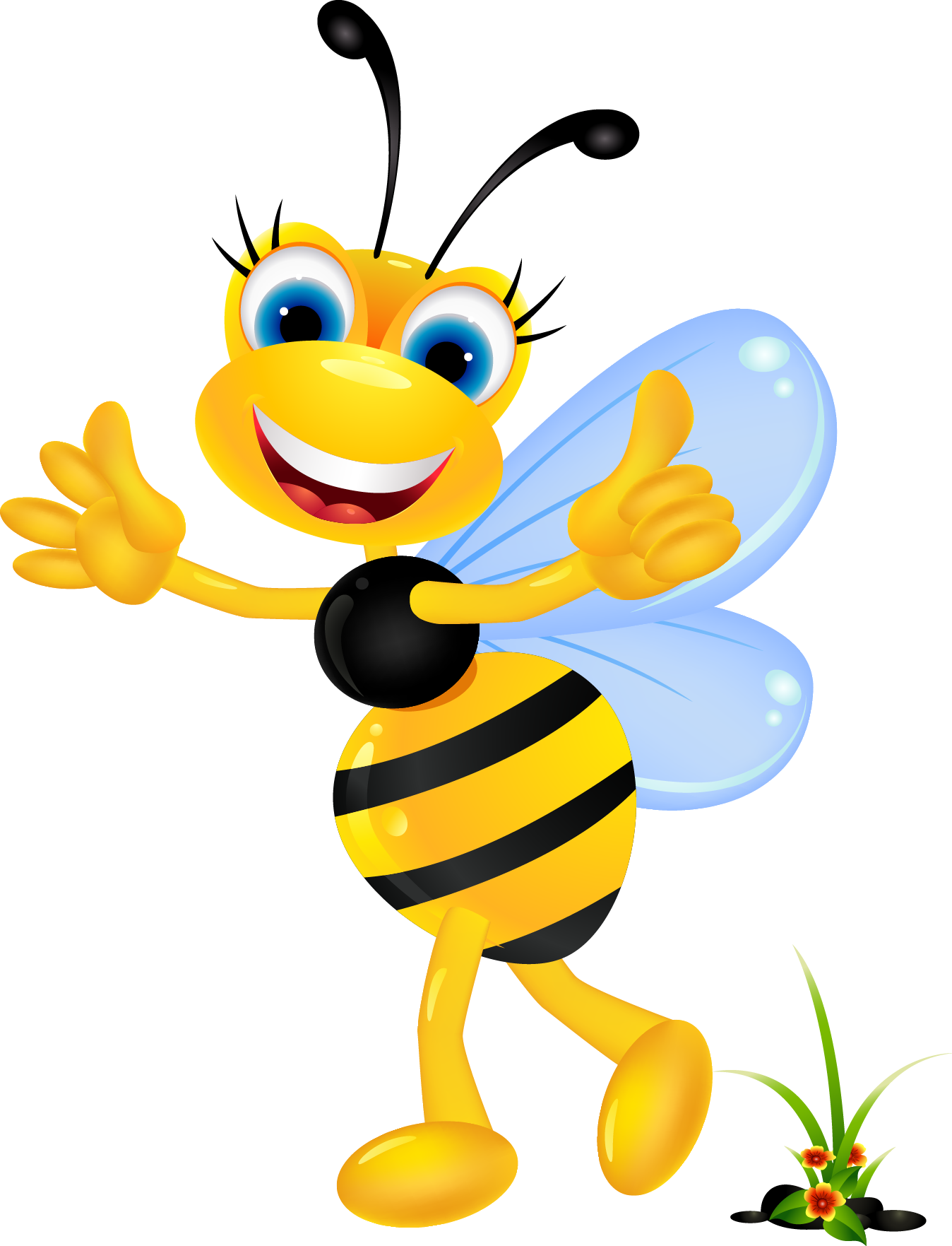 Cartoon Clip Art Cute Transprent Png Ⓒ - Female Honey Bee Cartoon (1348x1763), Png Download