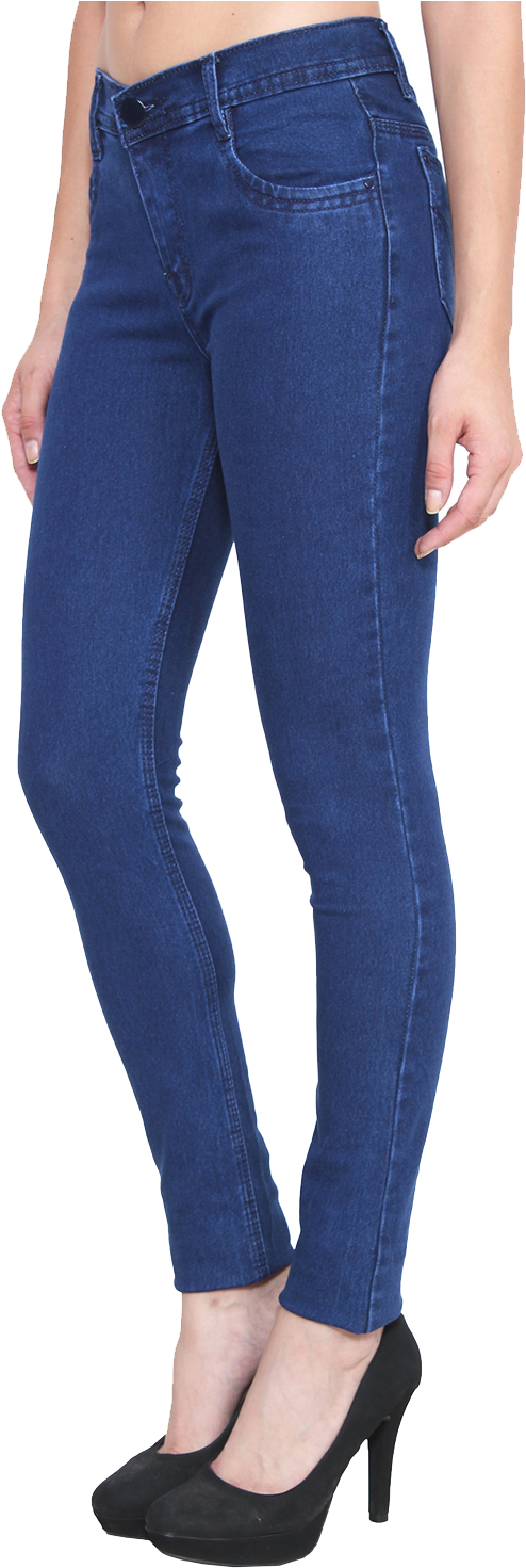 Blue Colour Jeans For Girls (1130x1500), Png Download