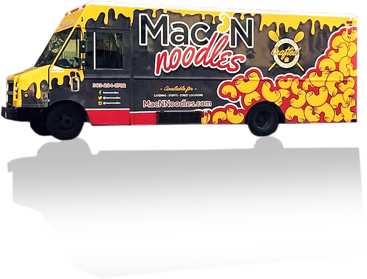 Mac N Noodles Food Truck Denver - Van (774x600), Png Download