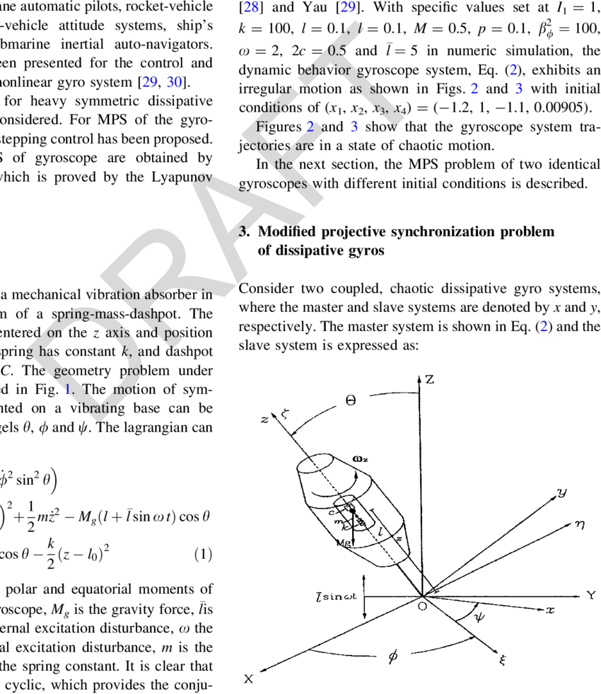 A Schematic Diagram Of A Heavy Symmetric Gyroscope - Diagram (850x981), Png Download