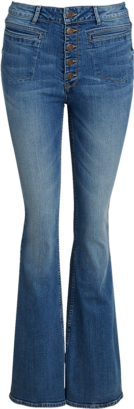 Flared High Waist Jeans Blue - Pocket (888x888), Png Download