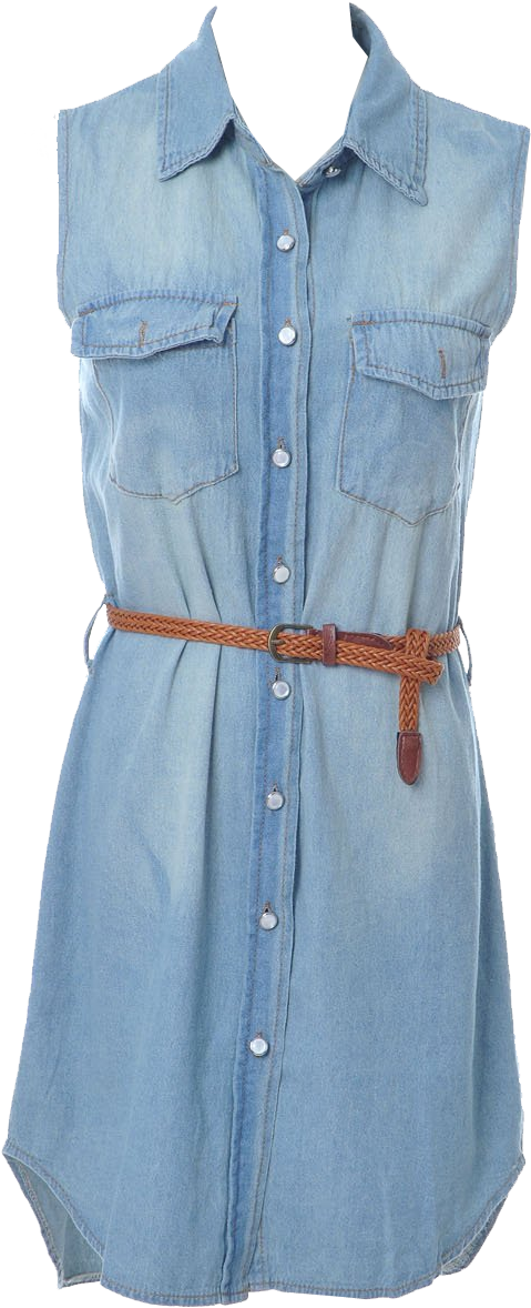 Anna Kaci S M Fit Light Blue Faded Denim Button Down - Light Blue Button Down Dress (1050x1221), Png Download
