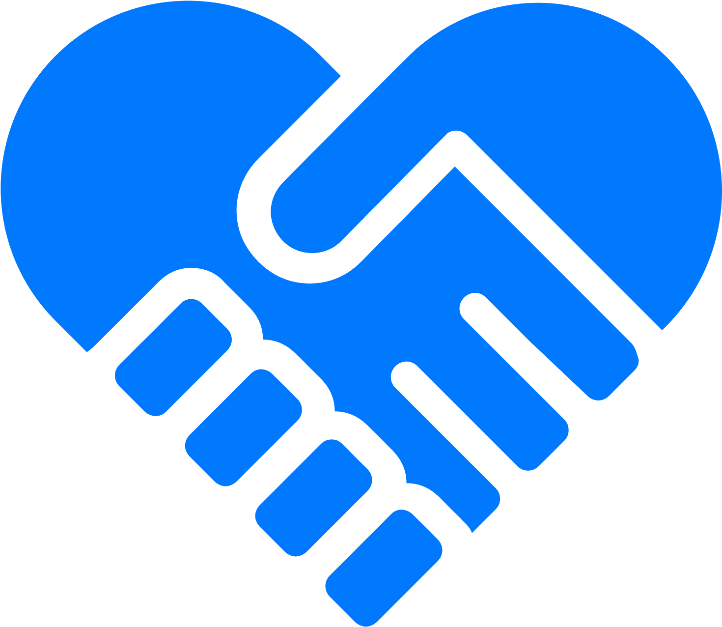 Heart Icons Handshake - Wave Blue Hand Heart (1600x1600), Png Download