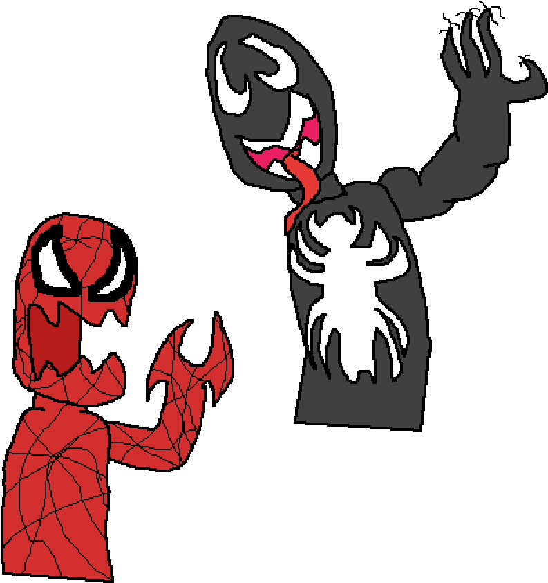 Venom And Carnage - Cartoon (1000x1000), Png Download