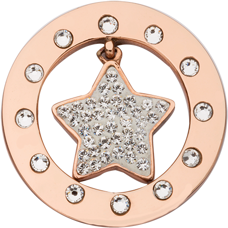 Nikki Lissoni Twinkle Star Small Rose Gold Plated Coin - Circle (600x601), Png Download