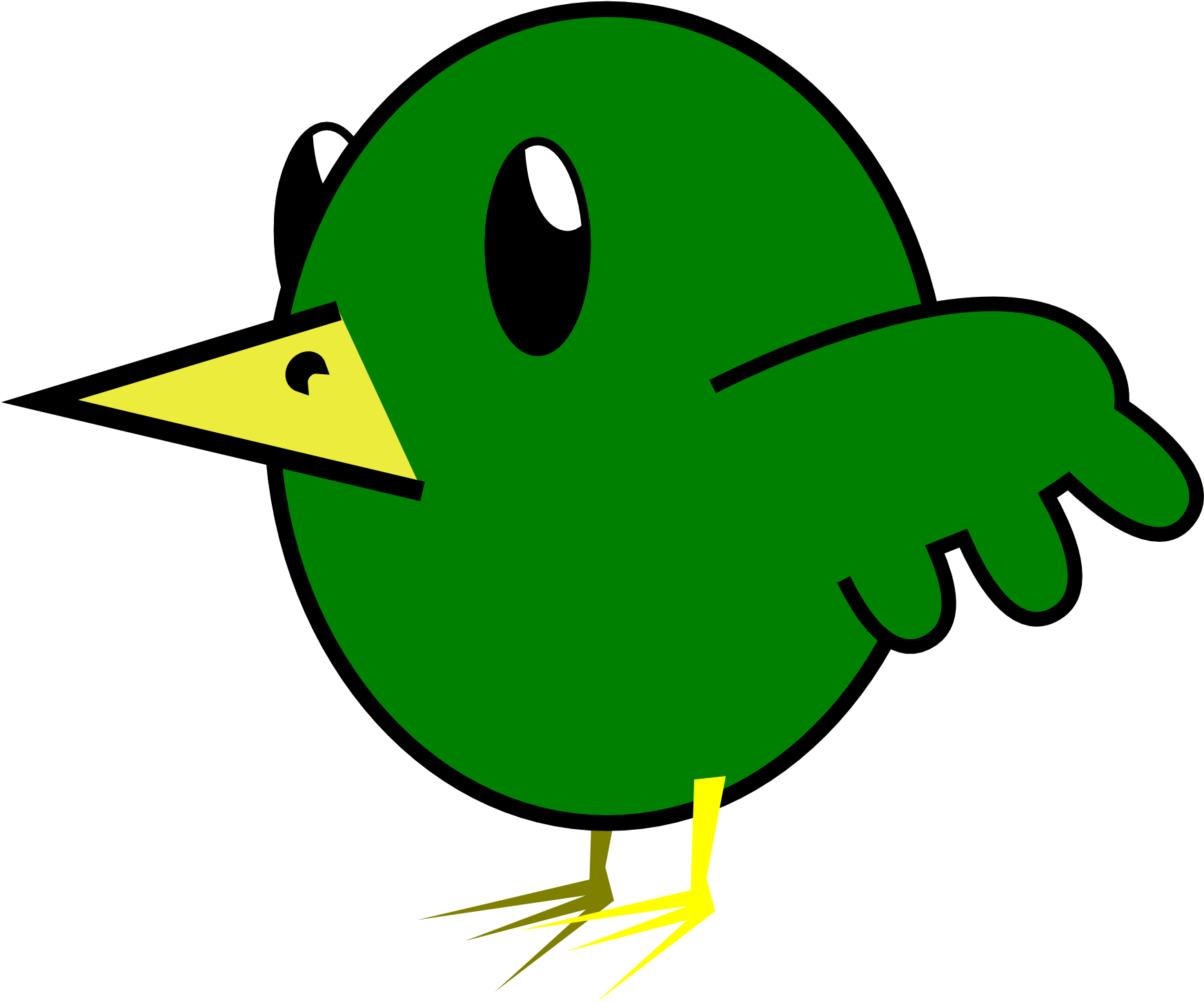 Dove Clipart Turtle Clip - Green Bird Cartoon (1969x1952), Png Download
