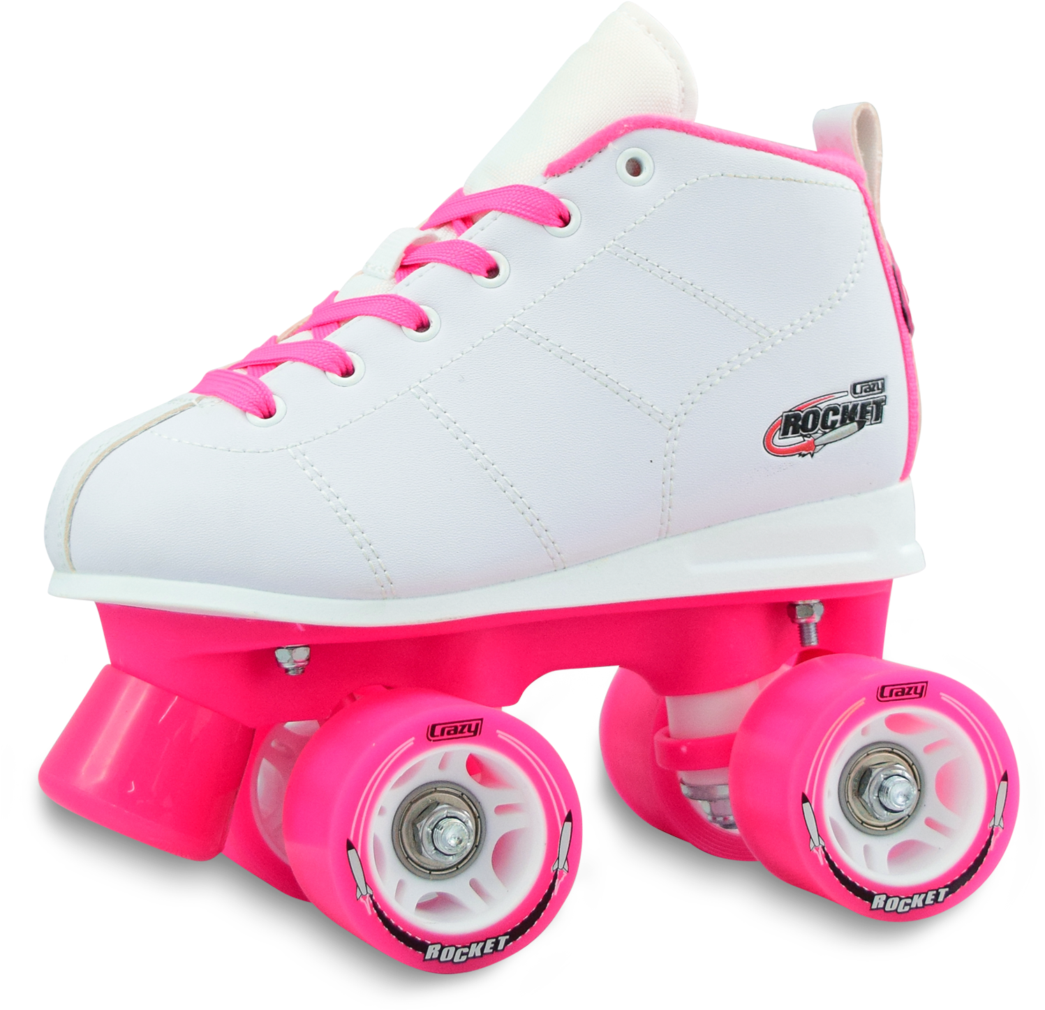Details About Rocket White Pink Kids Girls Speed Quad - Quad Skates (1500x1500), Png Download