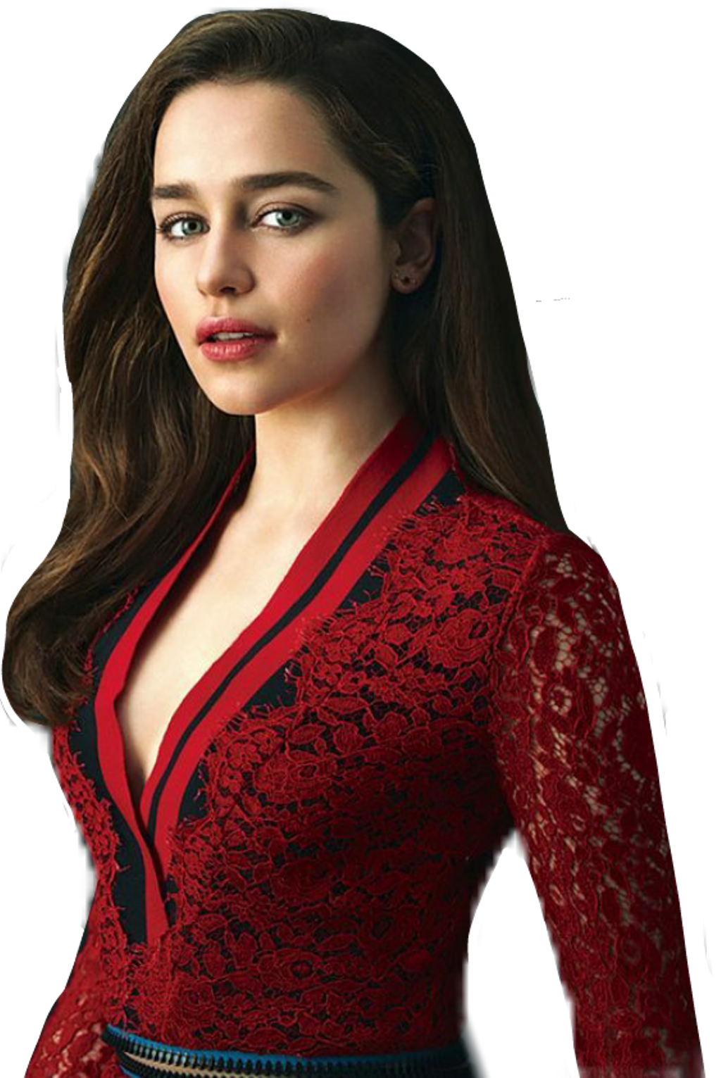 Emiliaclarke Sticker - Emilia Clarke Red Dress (1024x1531), Png Download