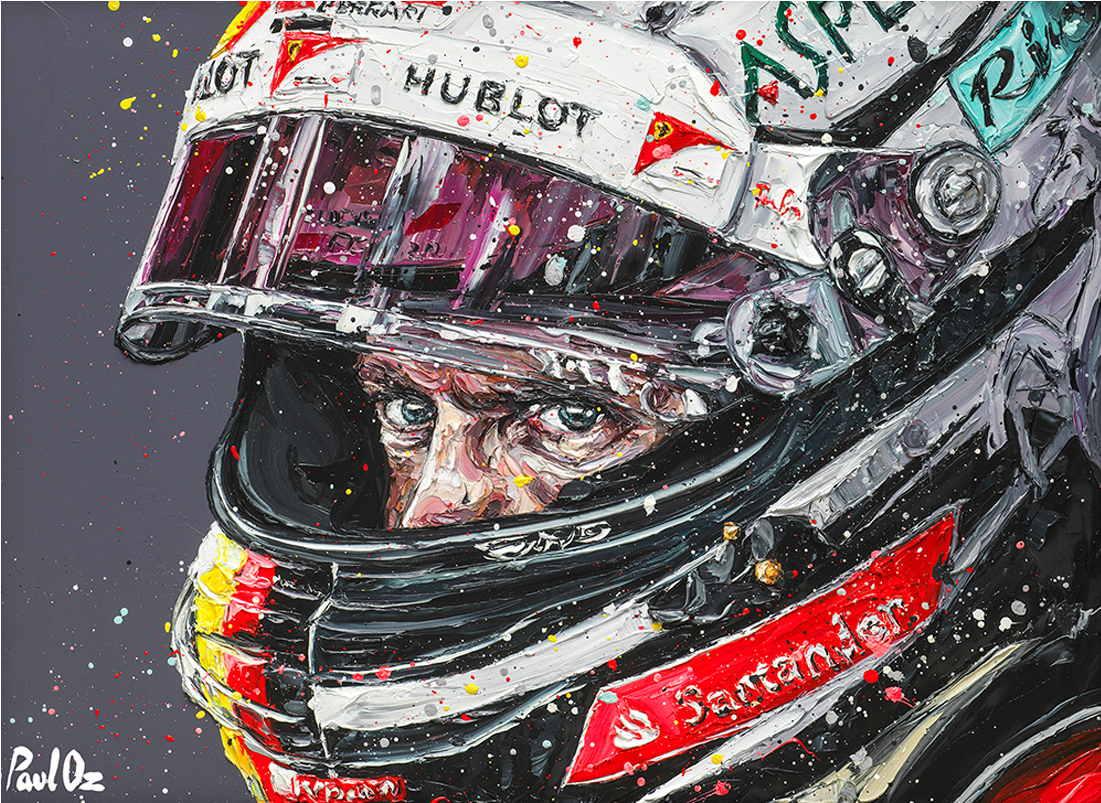 Paul Oz Sebastian Vettel Hand Embellished Canvas - Artist (1100x1100), Png Download