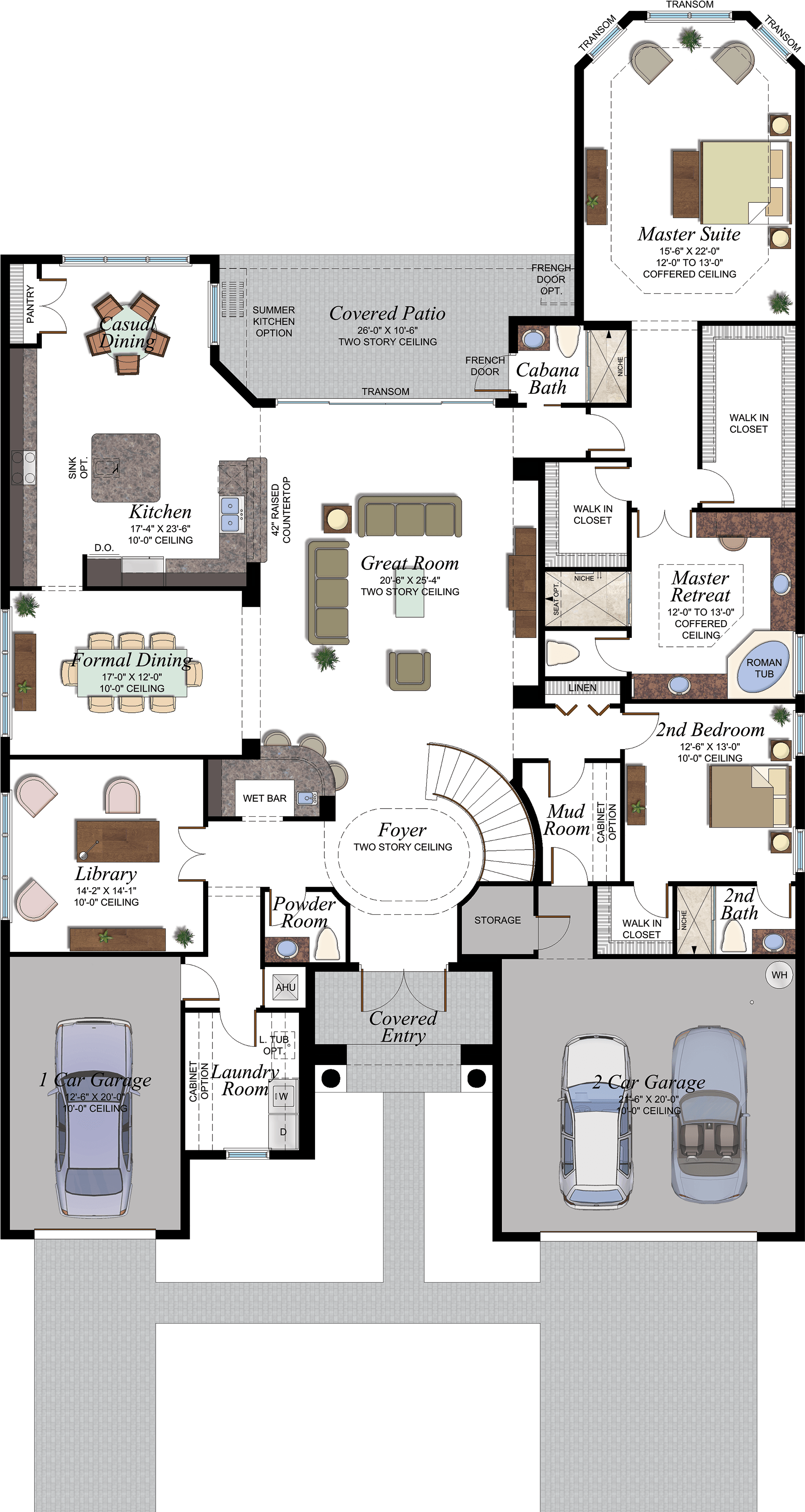 The Ridge At Wiregrass Ranch Sebastian First Floor - Floor Plan (1920x3598), Png Download