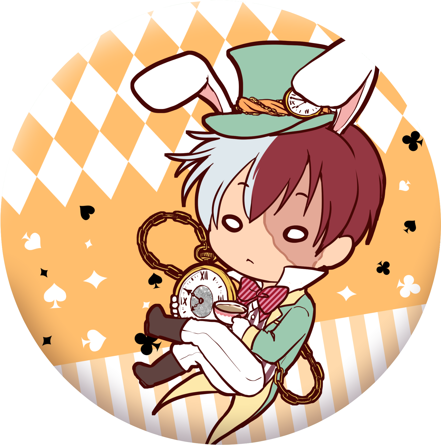 [preorder] Hero In Wonderland Tea Party Pin Buttons - Cartoon (1970x1906), Png Download