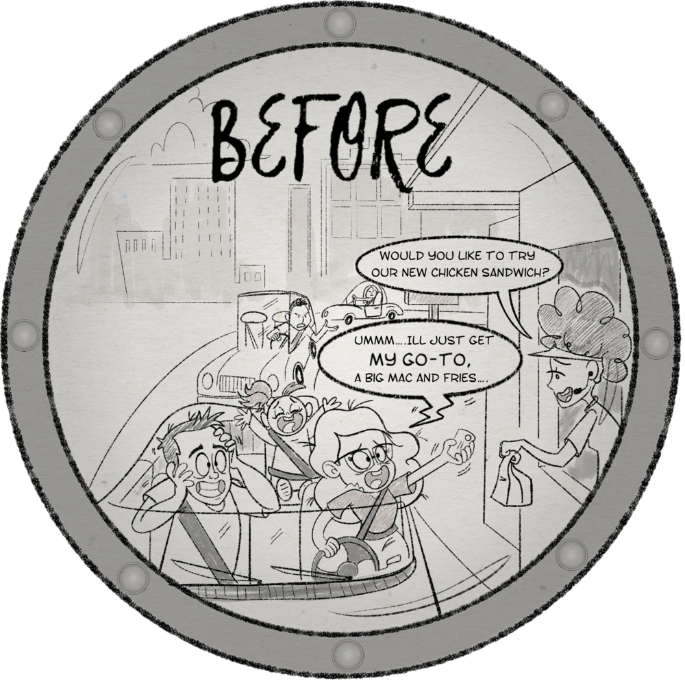 Mcdonaldsbefore - Cartoon (1000x995), Png Download