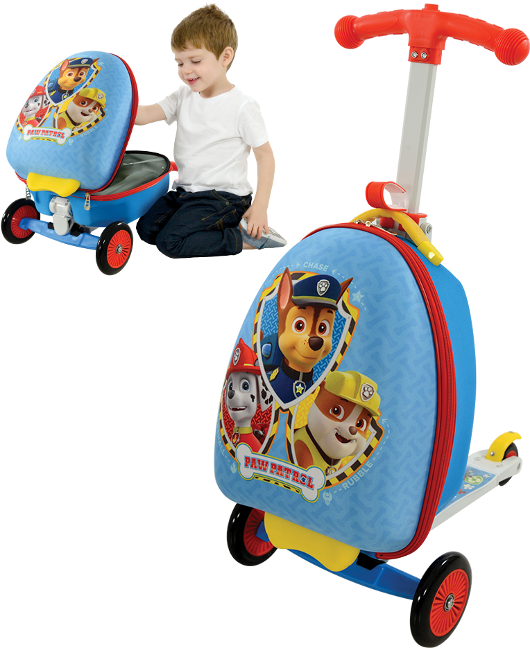 paw patrol scooter suitcase