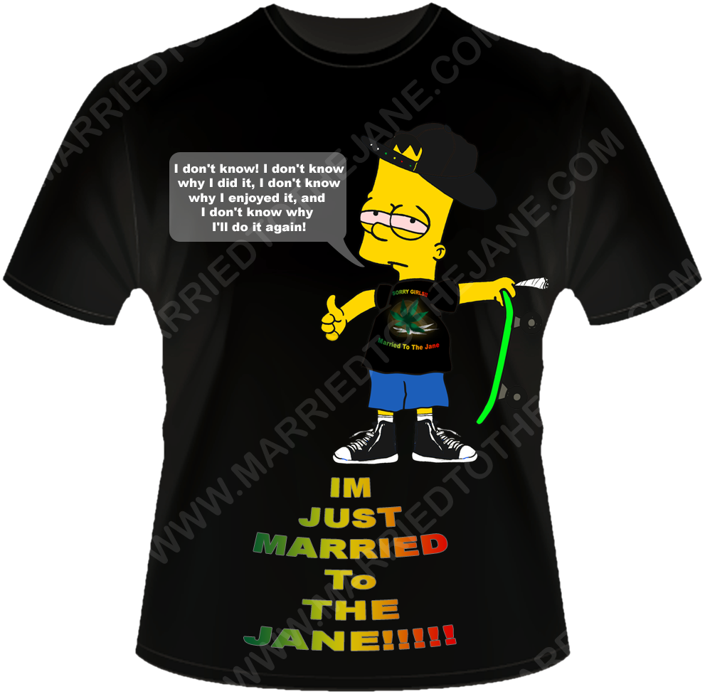 Stoned Bart - T Shirt (991x976), Png Download