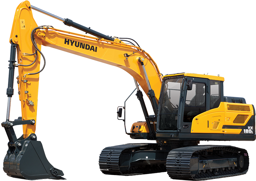Excavator Png Picture - Excavator Hyundai (909x641), Png Download