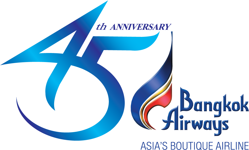 Logo 45years Bangkok Airways - Bangkok Air Logo Png (1191x842), Png Download
