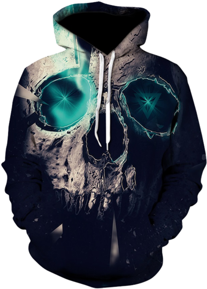 Green Eyes Skull Hoodies [free Shipping] - 540 X 960 Skull (600x600), Png Download