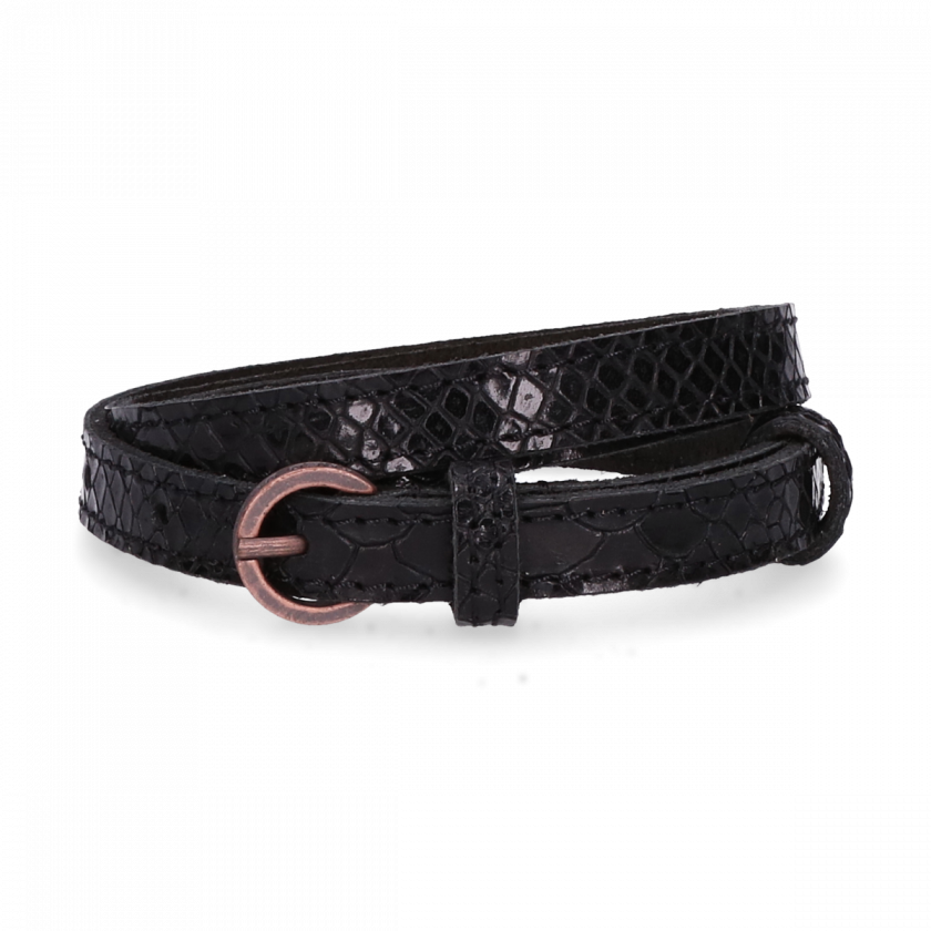 Belt Anaconda Printed Leather Black - Buckle (840x840), Png Download