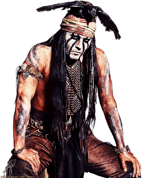 Johnny Depp Indian - Lone Ranger Johnny Depp (500x648), Png Download
