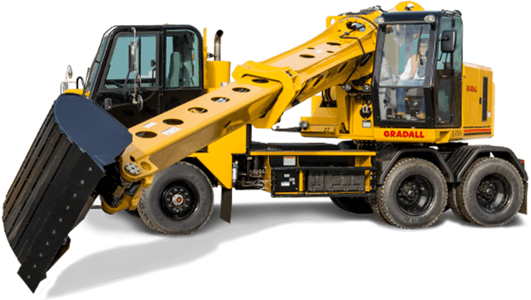 Highway Speed Excavators - Gradall Model (750x424), Png Download