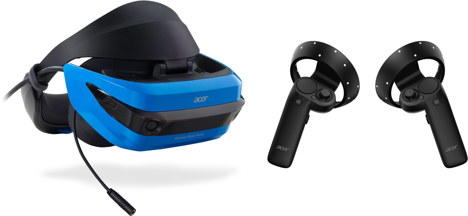 Acer Windows Mixed Reality Hands-on - Acer Wmr Headset (1600x832), Png Download