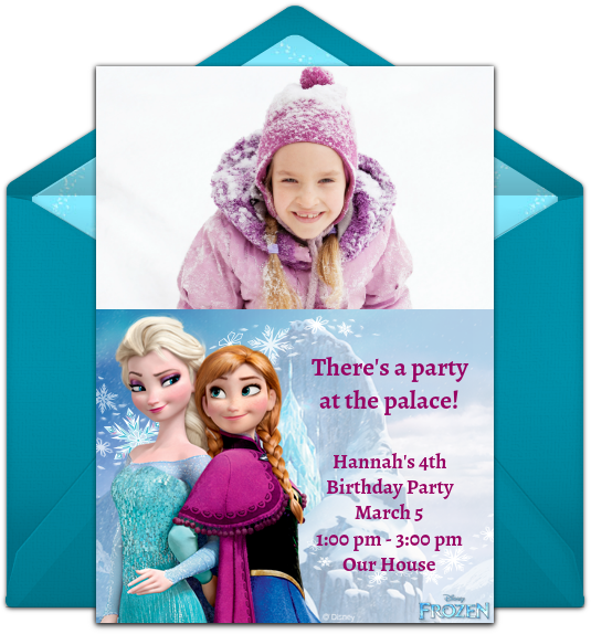 Elsa & Anna Online Invitation - Frozen Pixar (650x650), Png Download