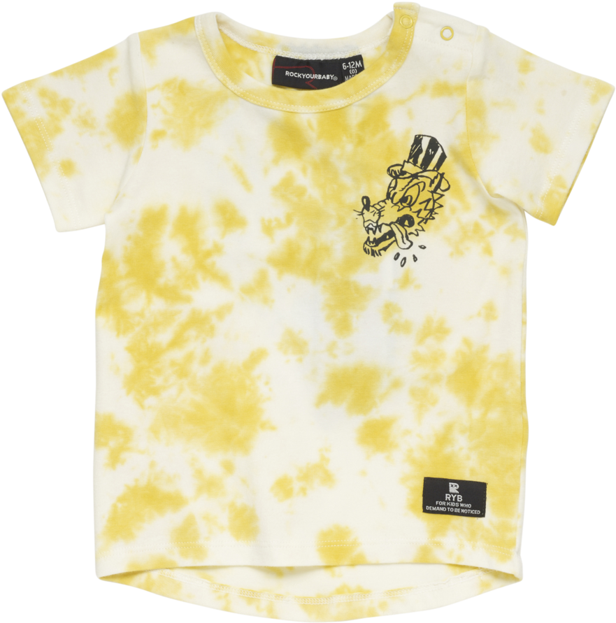 Rock Your Kid Howling Wolf S/s T-shirt In Yellow Tie (1024x1024), Png Download